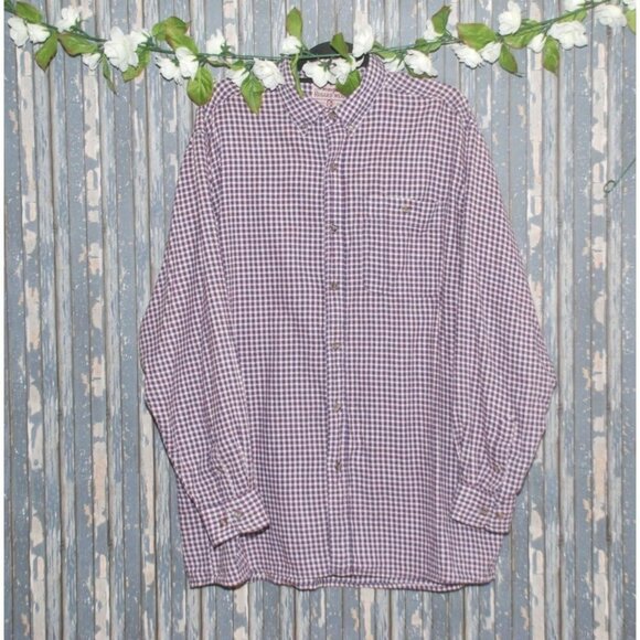 Wrangler Rugged Wear Men's 2XL Button Down Plaid Long Sleeve Outdoor Shirt - Picture 1 of 7
